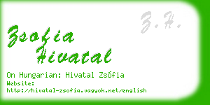 zsofia hivatal business card